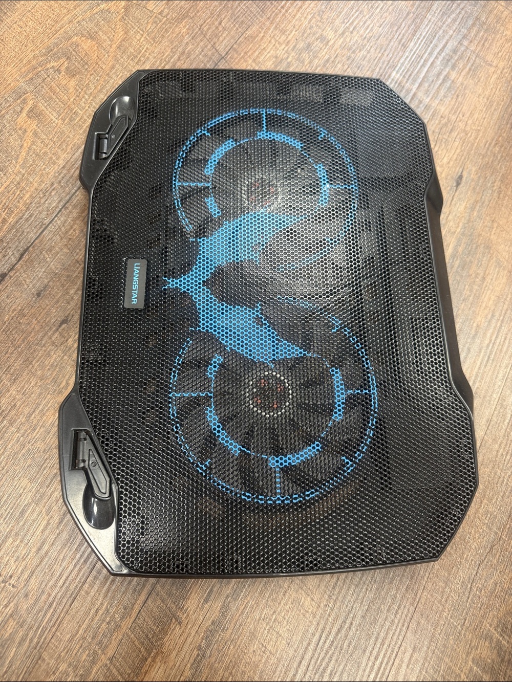 Black & Blue Dual-Fan Laptop Cooling Pad